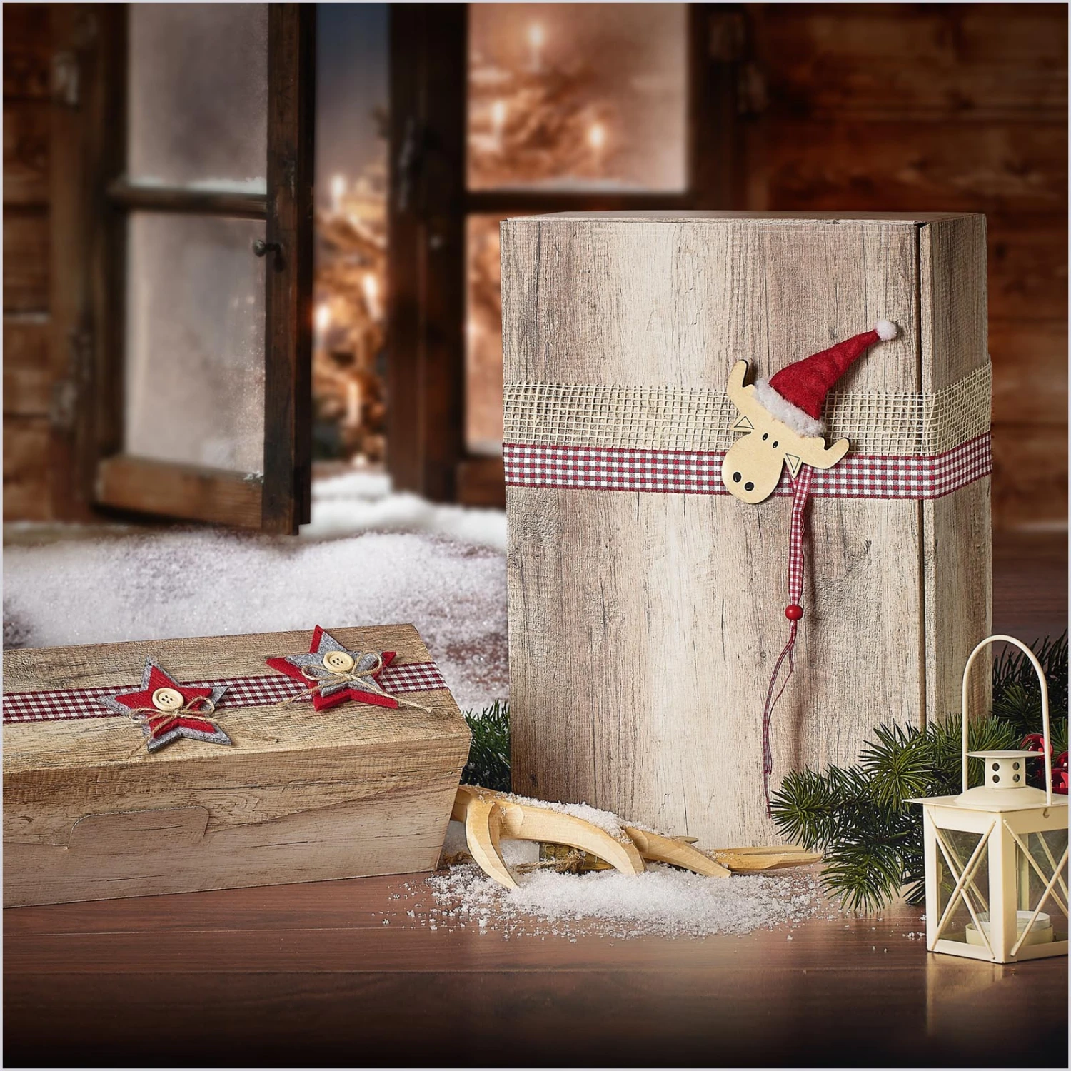 Flaschenverpackung Präsentkarton Wood Holzoptik Für 2 Flaschen 25 Stck – Bild 2