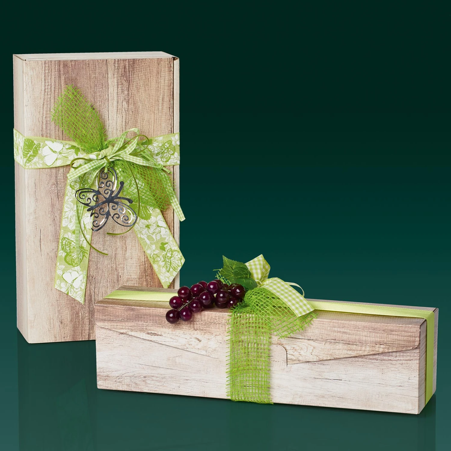 Flaschenverpackung Präsentkarton Wood Holzoptik Für 1 Flasche 50 Stück – Bild 2