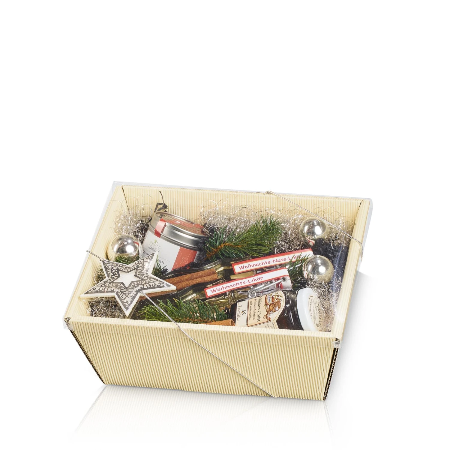 Kleiner Geschenkkorb Leer Viereckig Modern Creme VE 25 Stück – Bild 3