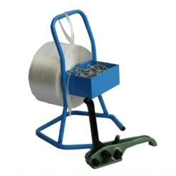 Hochwertiges Umreifungs-Set - Rolle 19 Mm + 500 Klemmen + Abroller