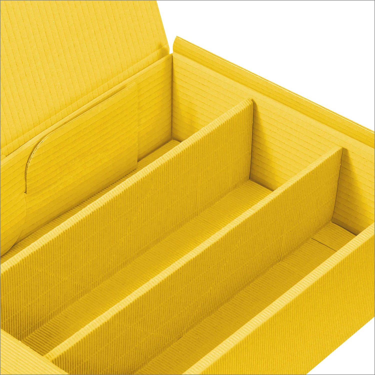 Weinverpackung Weinpräsentkartons Modern Welle Gelb 3 Flaschen 25 St. – Bild 2