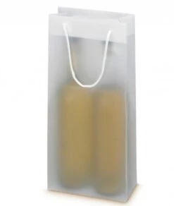 Tragetüte Frost Transparent Matt Für 2 Flaschen, 10 Stück