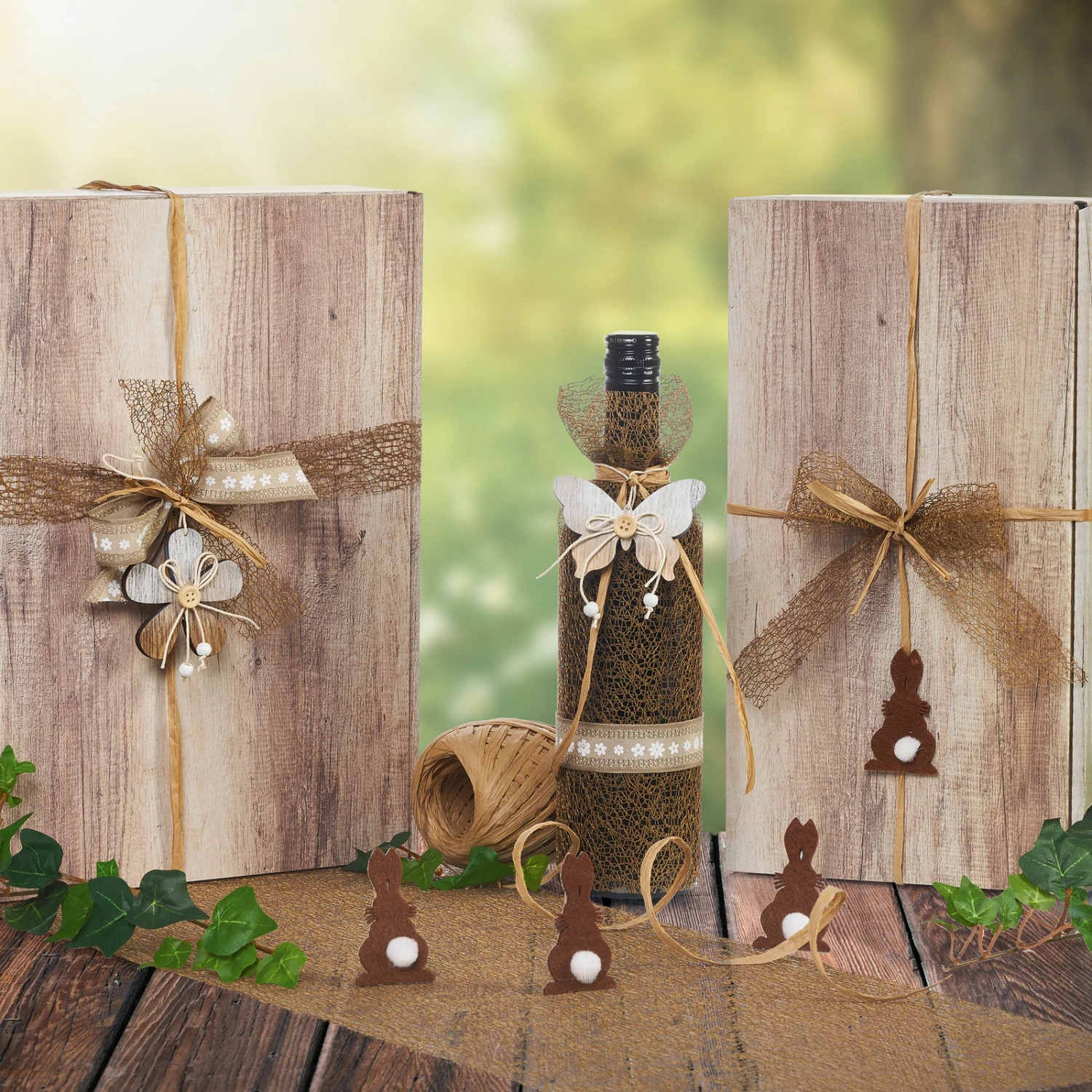 Flaschenverpackung Präsentkarton Wood Holzoptik Für 2 Flaschen 25 Stck – Bild 5