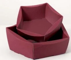 Geschenkkorb Leer Royal Bordeaux Klein Welle 5-eckig 25 Stück