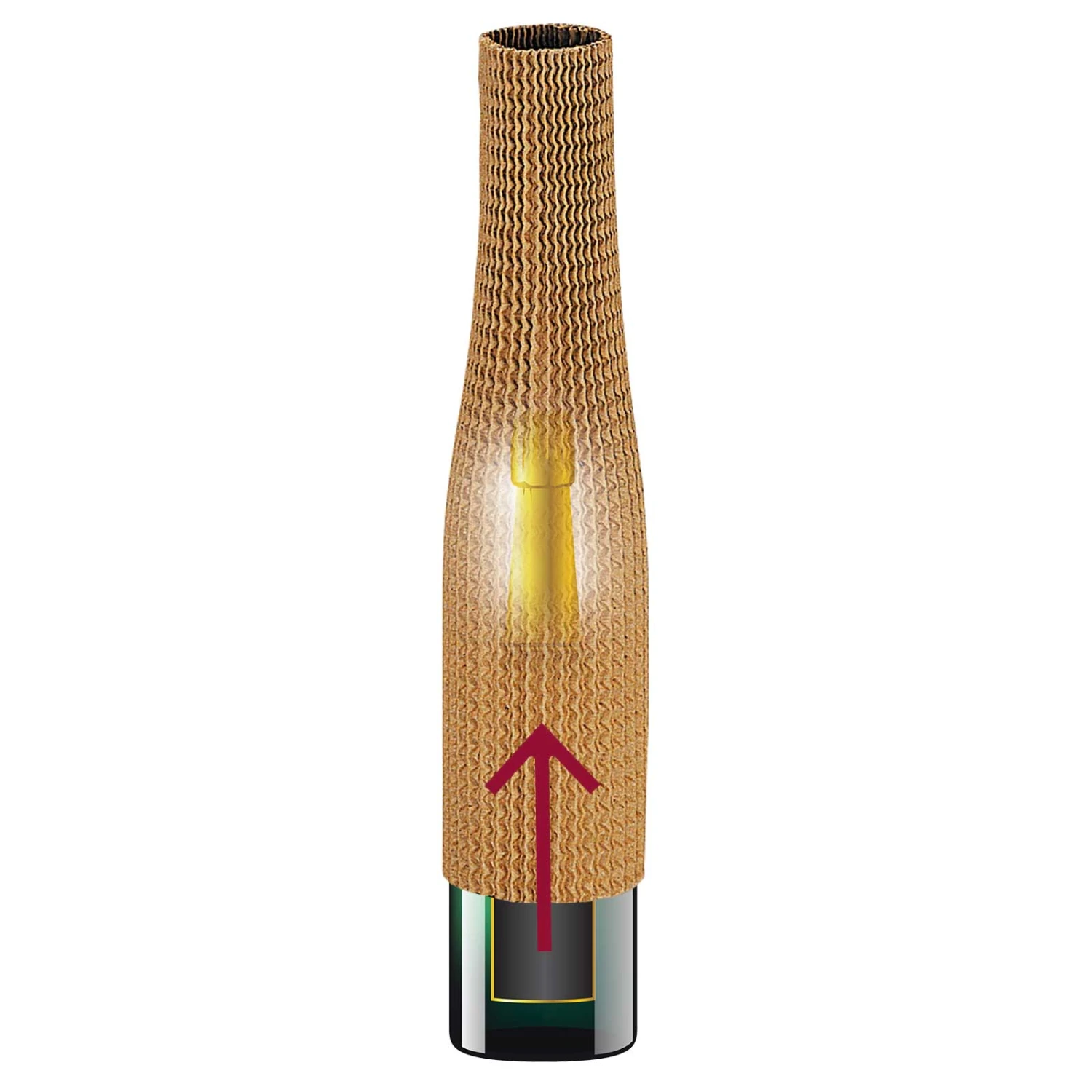 Flaschenhülle Wellpappe Packwellhülse Natur 1er 100 Stück Für Flaschen – Bild 2