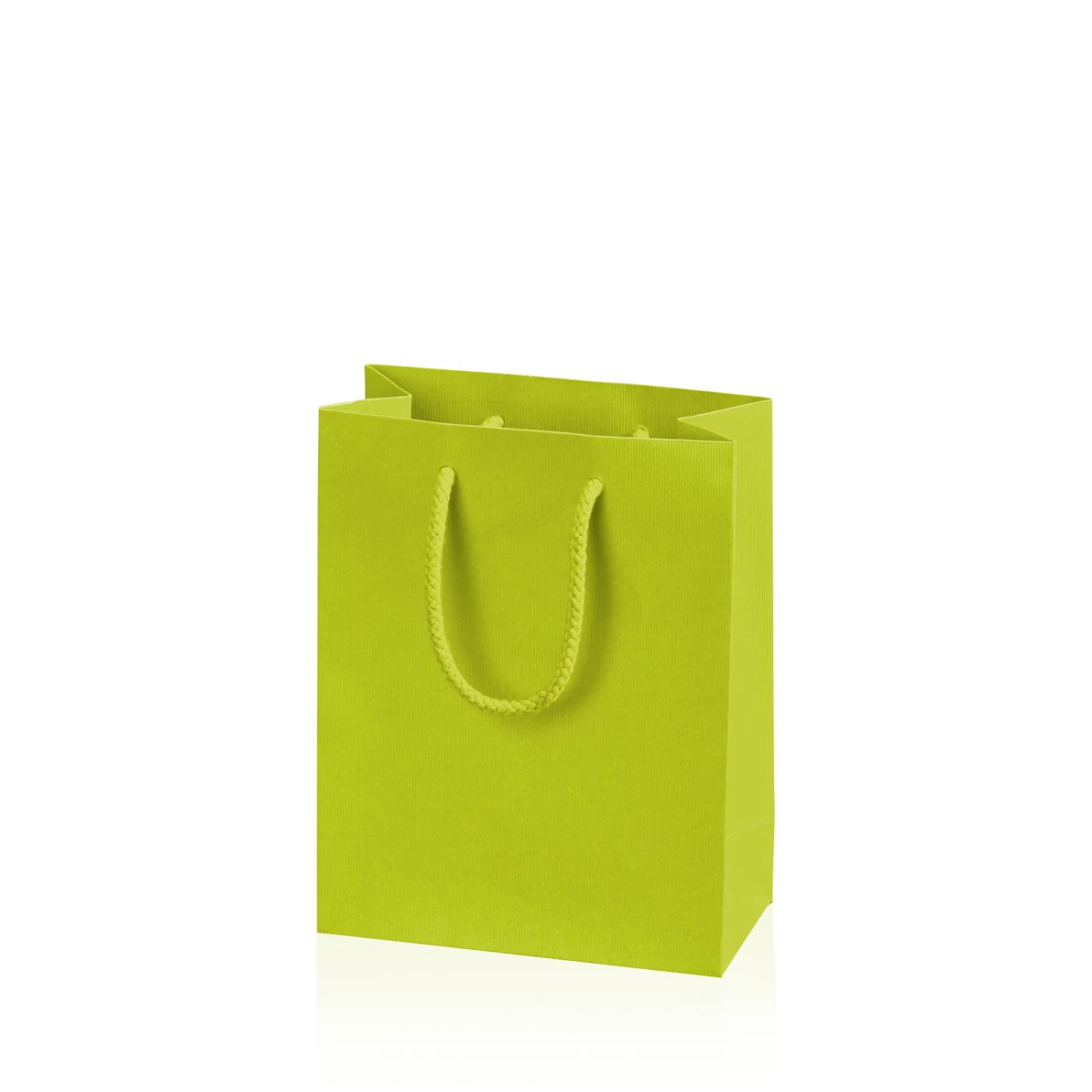 Flaschentasche F. 1 Bocksbeutel Streifenprägung Linea Limette 20 Stück