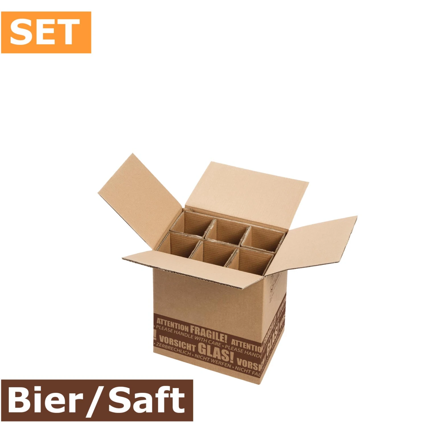 Flaschenversandkartons Flaschenverpackung Bier 6er DHL/PTZ 15 Stück