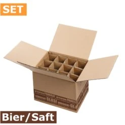 Flaschenversandkartons Flaschenverpackung Bier 12er DHL/PTZ 15 Stück