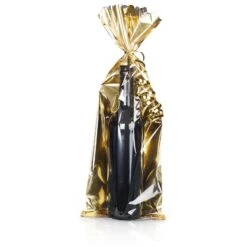 Folienbeutel Flaschenbeutel Gold/transparent Für 1 Flasche 50 Stück