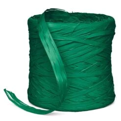 Geschenkbast Raphia Synthetik Dunkelgrün 200 M X 10 Mm