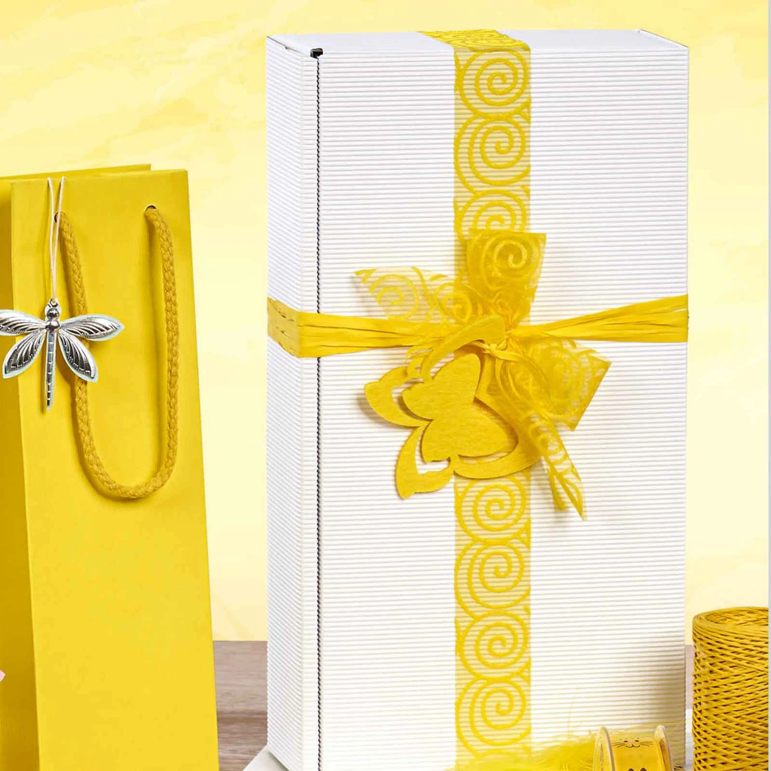 Geschenkbast Raphia Synthetik Gelb 200 M X 10 Mm – Bild 2