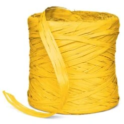 Geschenkbast Raphia Synthetik Gelb 200 M X 10 Mm