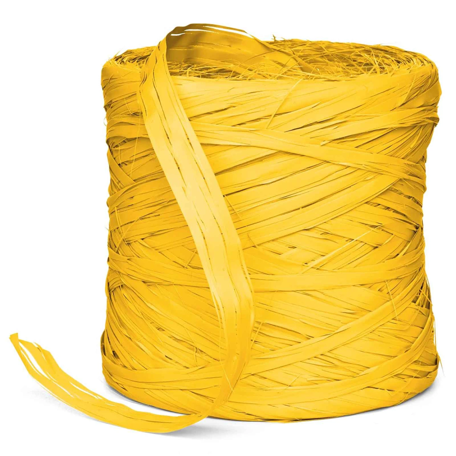 Geschenkbast Raphia Synthetik Gelb 200 M X 10 Mm