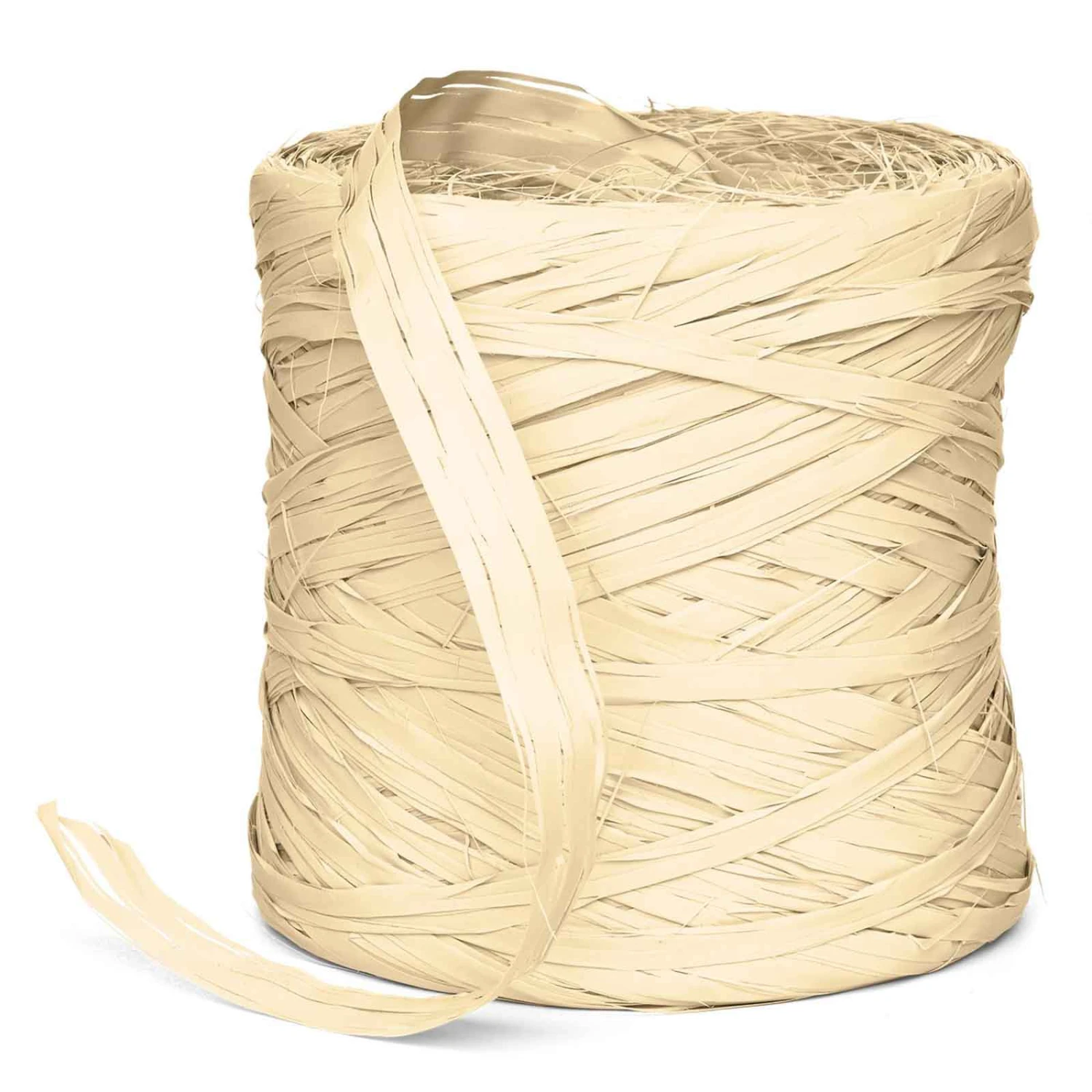Geschenkbast Raphia Synthetik Creme à 200 M X 10 Mm