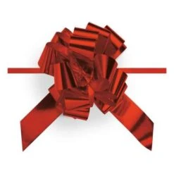 Geschenkschleife Ziehschleife Granfiocco Paper Rot Metallic 50 Stück