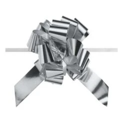 Geschenkschleife Ziehschleife Granfiocco Paper Silber Metallic 50 Stück