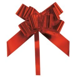 Geschenkschleife Ziehschleife Grangala Rot Metallic 100 Stück