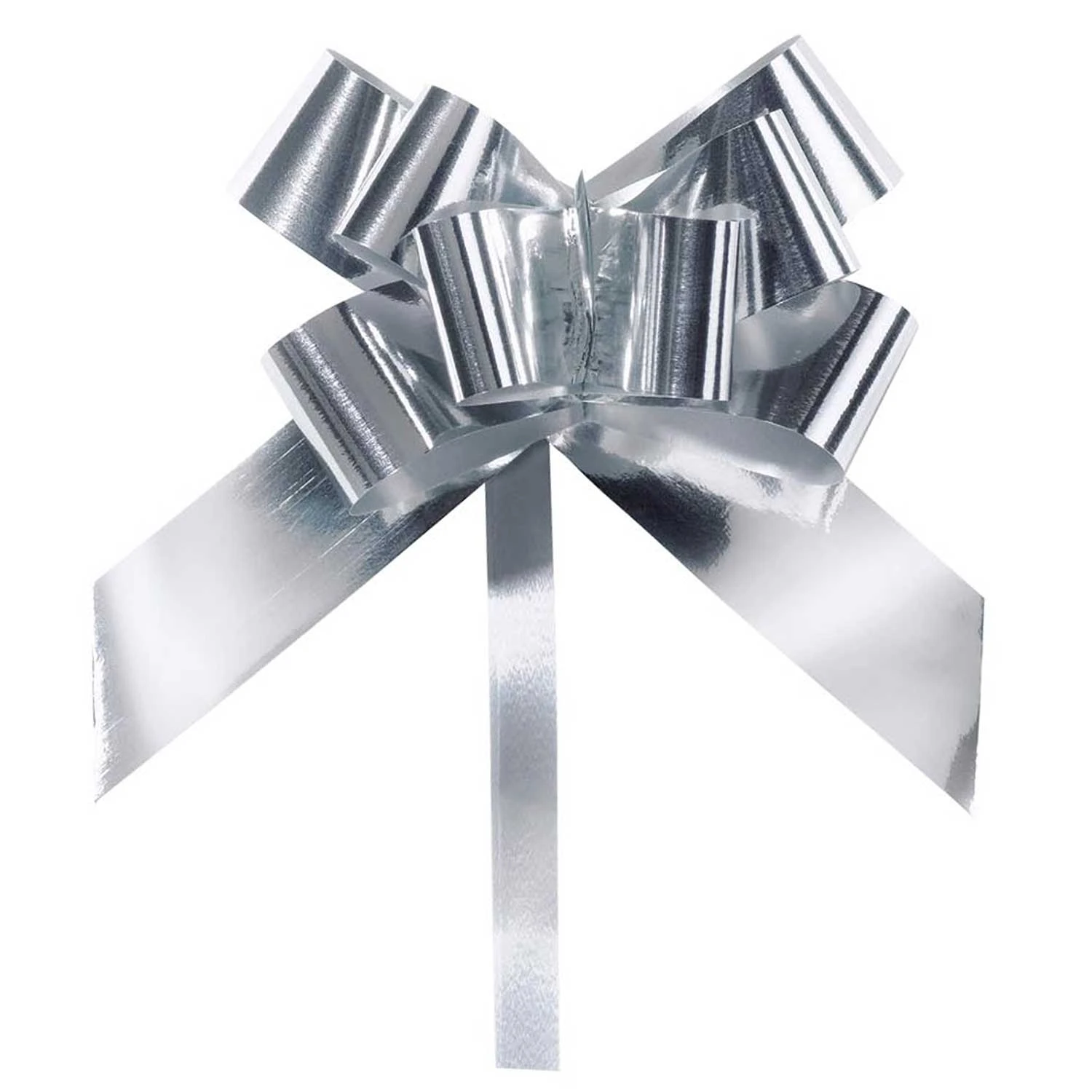 Geschenkschleife Ziehschleife Grangala Silber Metallic 100 Stück