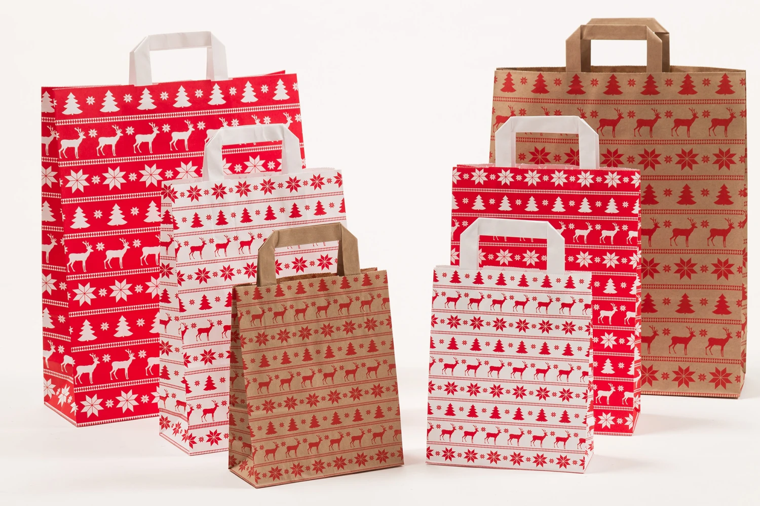 Geschenktragetüten Weihnachten Norweger Braun 32+12 X 40 Cm VE 250 St. – Bild 2