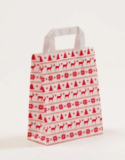 Geschenktüten Weihnachten Norweger Weiß 18 +8 X 22 Cm VE 250 St.