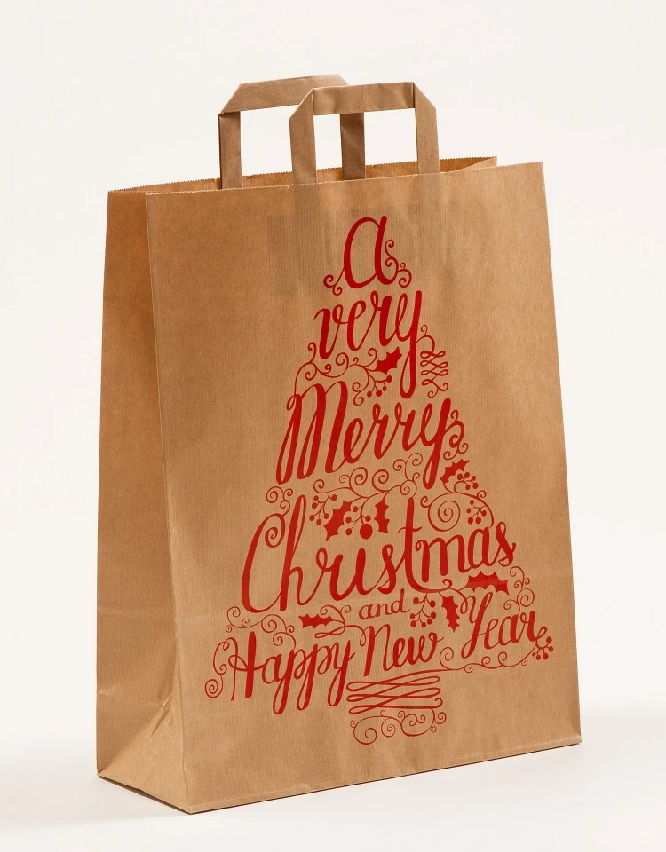 Papier Tragetüte Weihnachten Merry Christmas 32 X 12 X 40 Cm 250 Stück – Bild 3