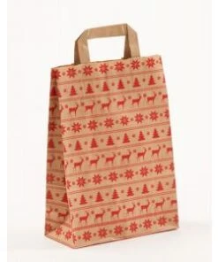 Geschenktüten Weihnachten Norweger Braun 22 + 10 X 31 Cm VE 250 Stück