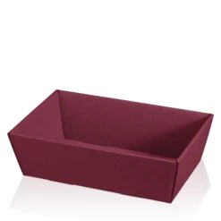 Präsentkorb Rechteckig Modern Welle Bordeaux Mittel 25 Stück