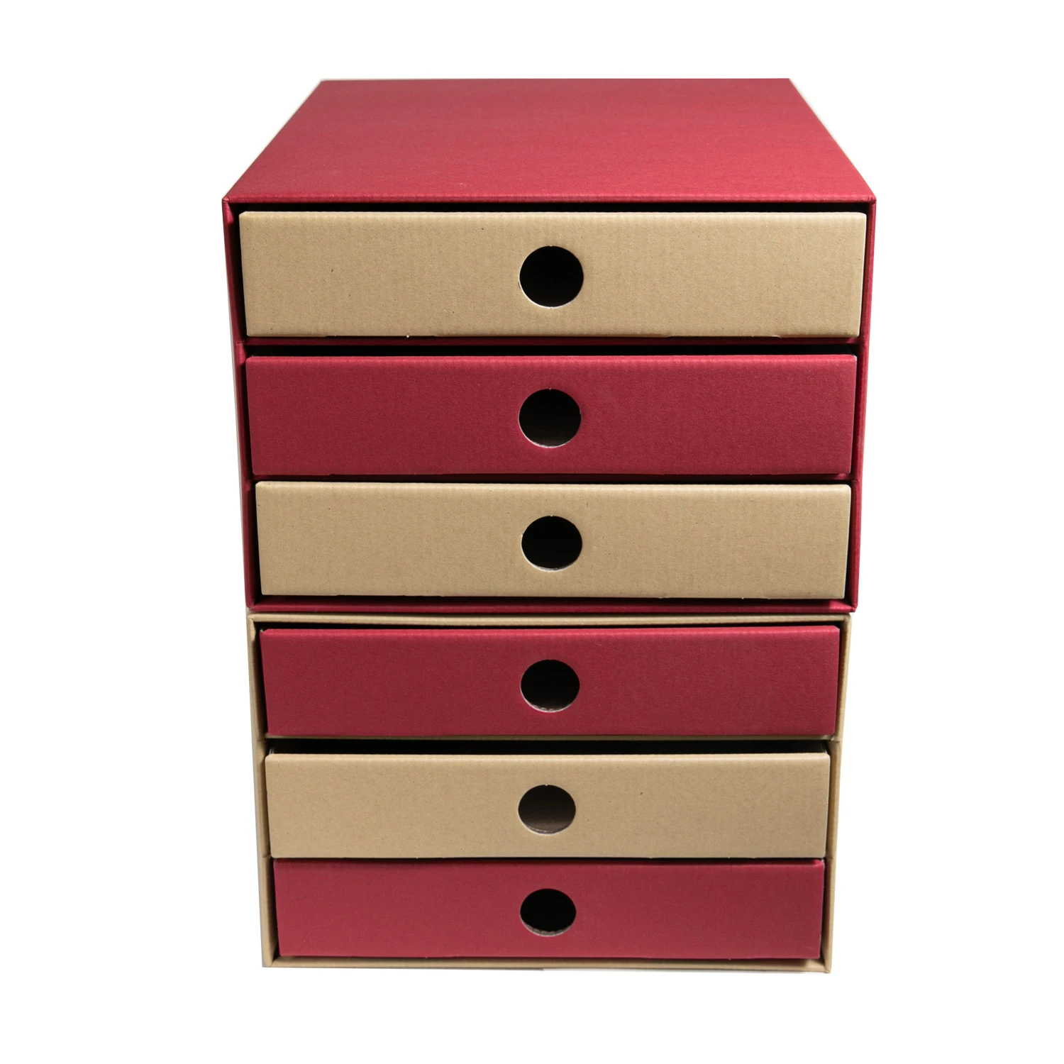 PresentFill Schubladenbox Pappe Stapelbar DIN A4 Bordeaux – Bild 4