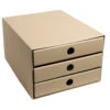 PresentFill Schubladenbox Karton Stapelbar DIN A4 Natur Kraftkarton