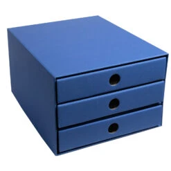 PresentFill Schubladenbox Karton Stapelbar DIN A4 Saphir Blau