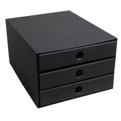 PresentFill Schubladenbox Pappe Stapelbar DIN A4 Schwarz