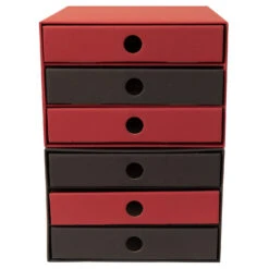 PresentFill Nachhaltige Schubladenbox Karton Bordeaux/Schwarz 2erPack