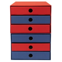 PresentFill Nachhaltige Schubladenboxen Karton Saphir Blau/Rot 2erPack