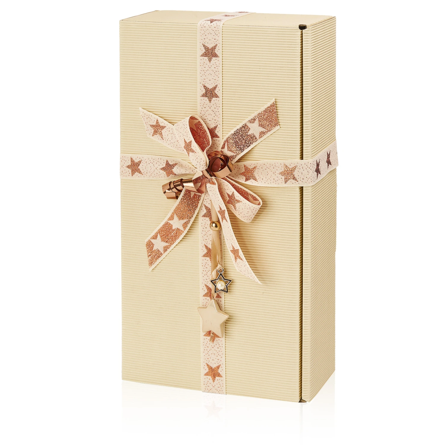 Weinverpackung Präsentkarton Modern Welle Creme Für 2 Flaschen 25 St. – Bild 2