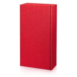 Weinverpackung Präsentkarton Modern Welle Rot 2 Flaschen VE 25 Stück
