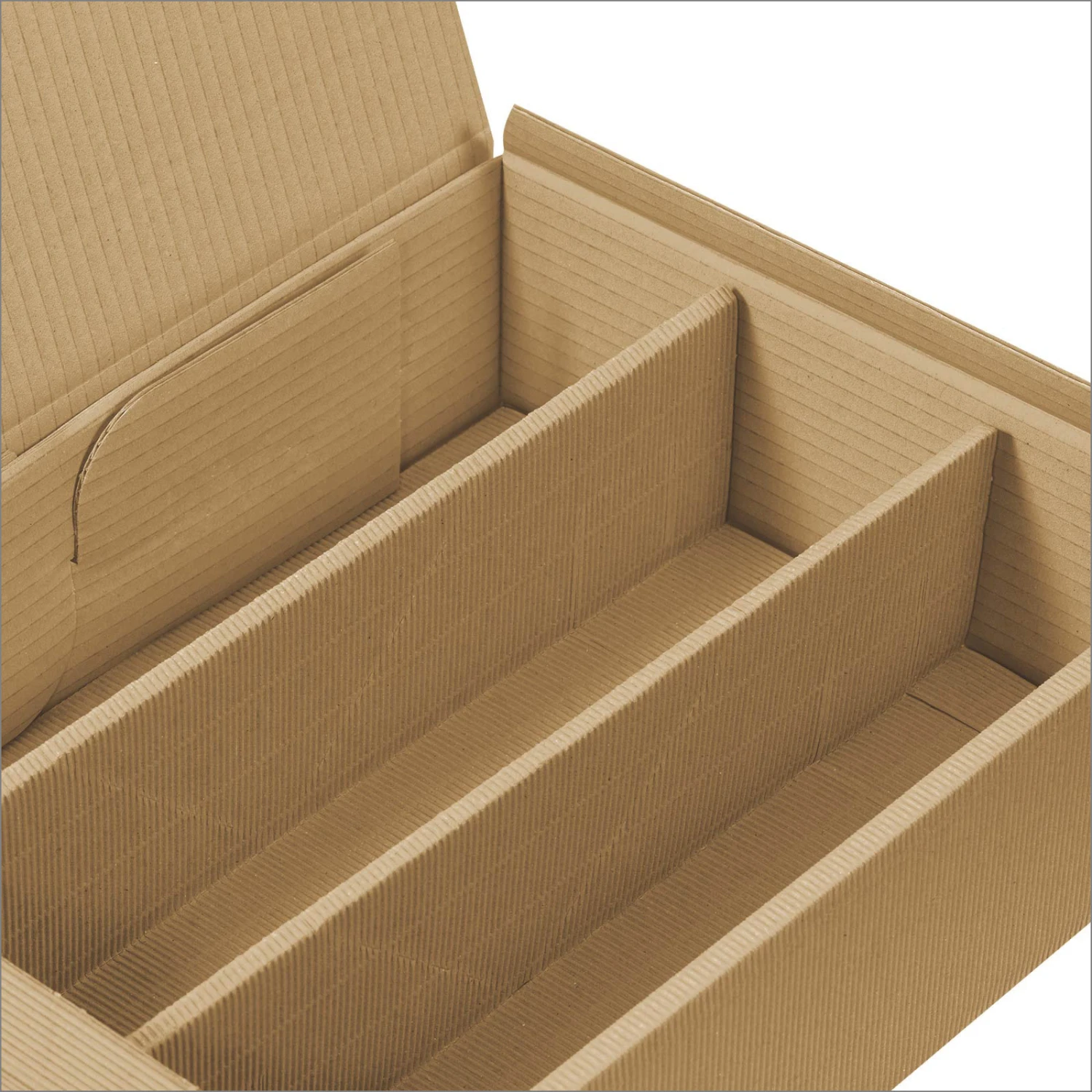 Weinverpackung Weinpräsentkarton Modern Welle Natur 3er VE 25 Stück – Bild 2