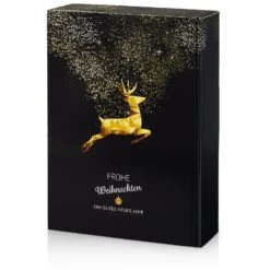 Flaschenverpackung Weihnachten Goldhirsch Für 3 Flaschen VE 25 Stück