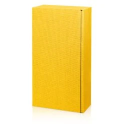 Weinverpackung Präsentkarton Modern Welle Gelb Für 2 Flaschen 25 Stück