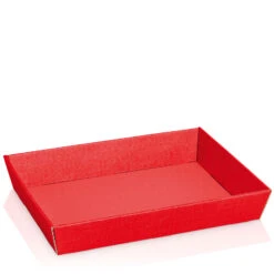 Präsentkorb Leer Mit Strukturprägung Seta Rot Flach Maxi VE 25 Stück