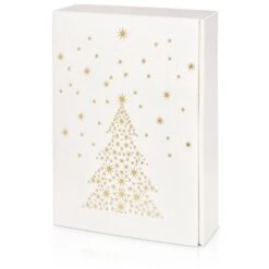 Geschenkkarton Flaschenverpackung Seta Bianco Sternenbaum 3er 25 St.