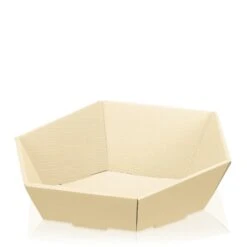 Präsentkorb Leer Sechseckig Modern Creme Groß VE 25 Stück