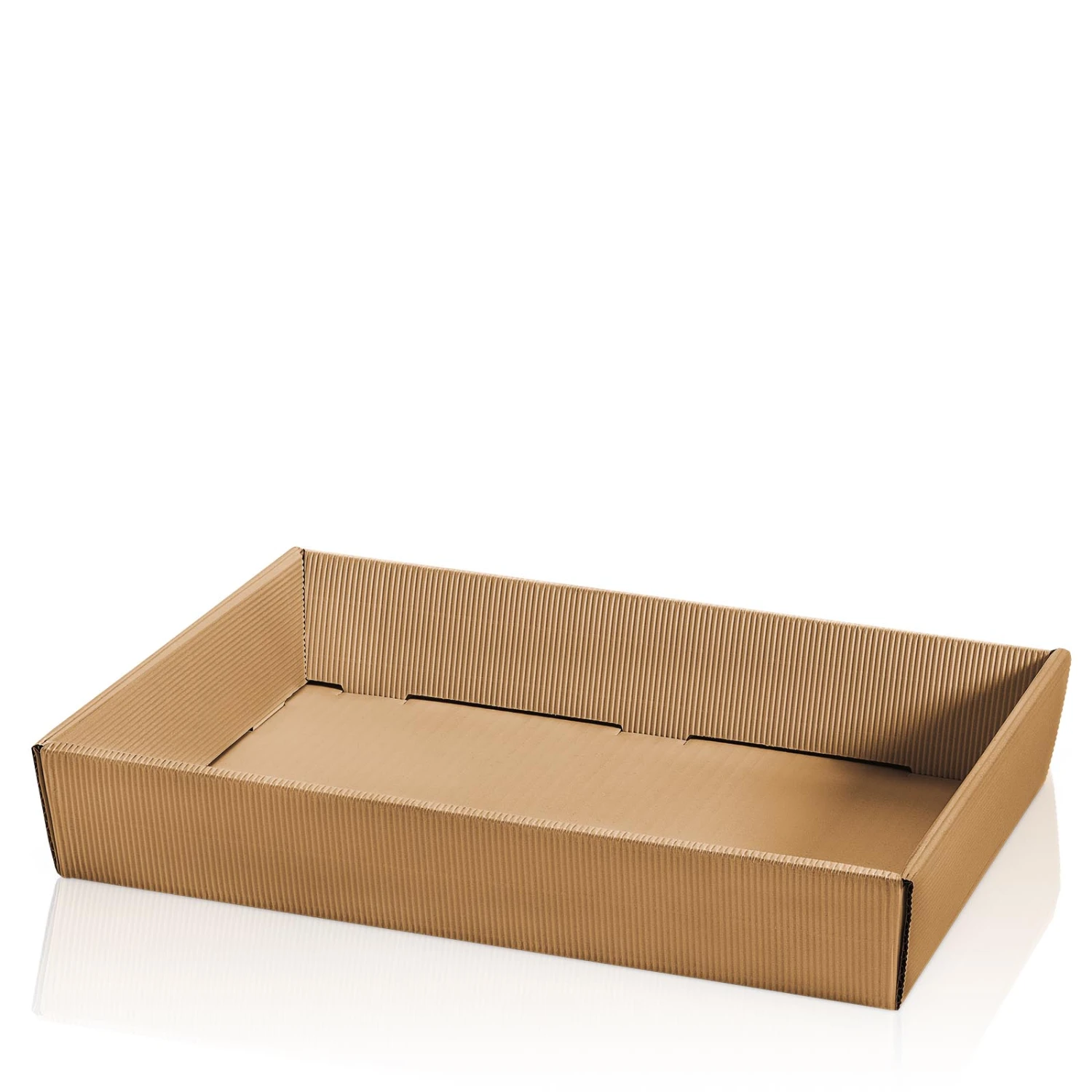 Präsentkörbe Leer Viereckig Modern Natur Flach Maxi VE 25 Stück