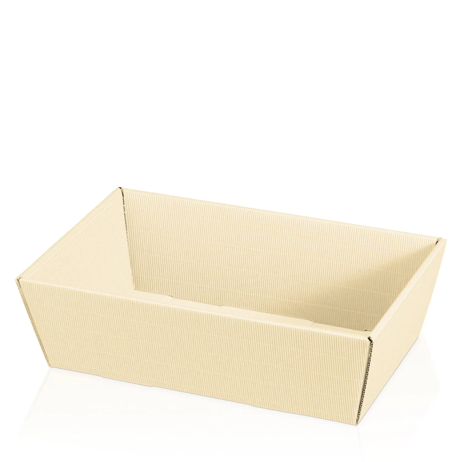 Präsentkorb Leer Viereckig Modern Creme 330 X 190 X 110 Mm VE 25 Stück