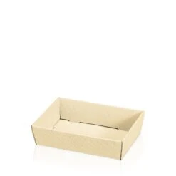 Präsentkorb Leer Viereckig Modern Creme Flach Mini VE 25 Stück