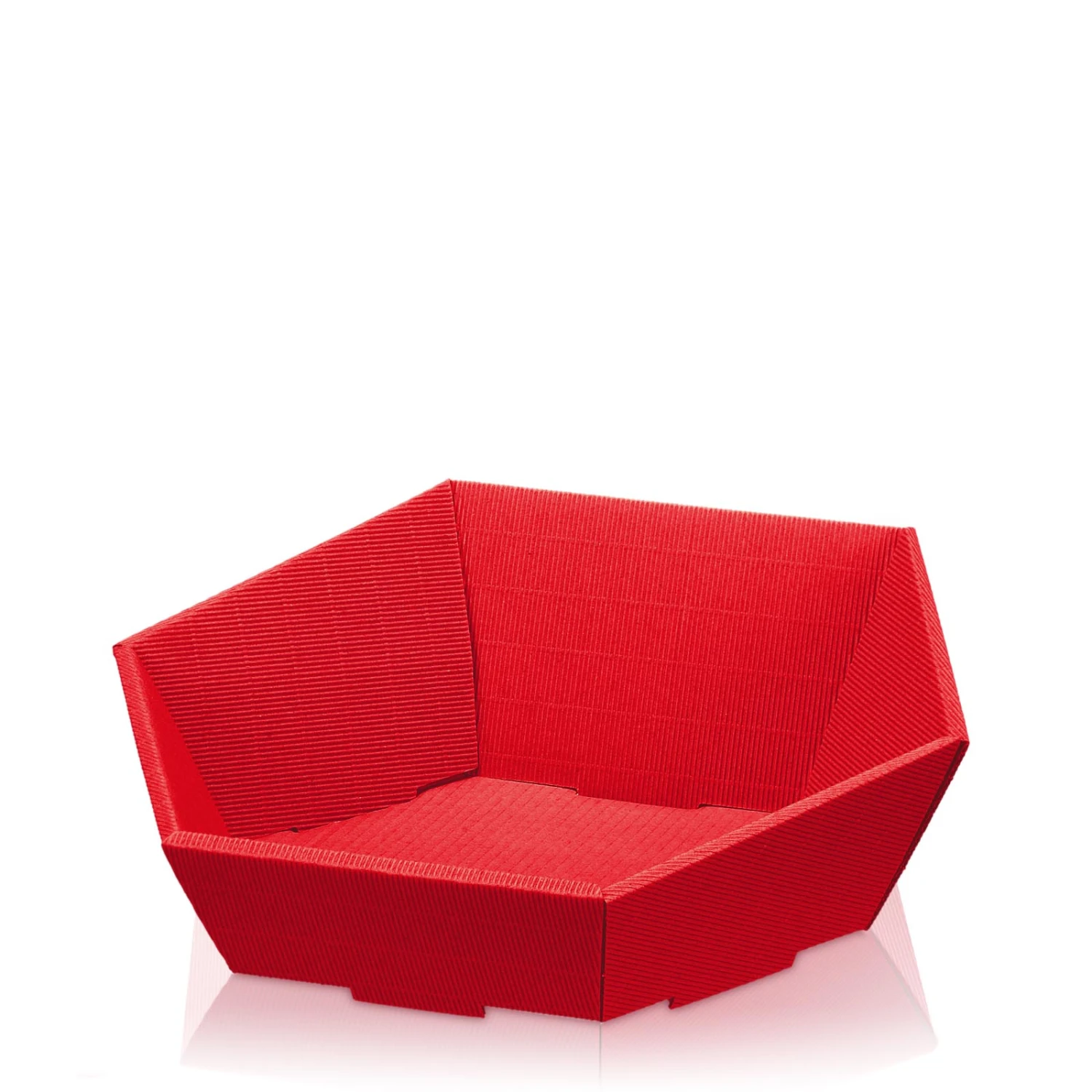 Präsentkorb Sechseckig Modern Rot Mittel VE 25 Stück