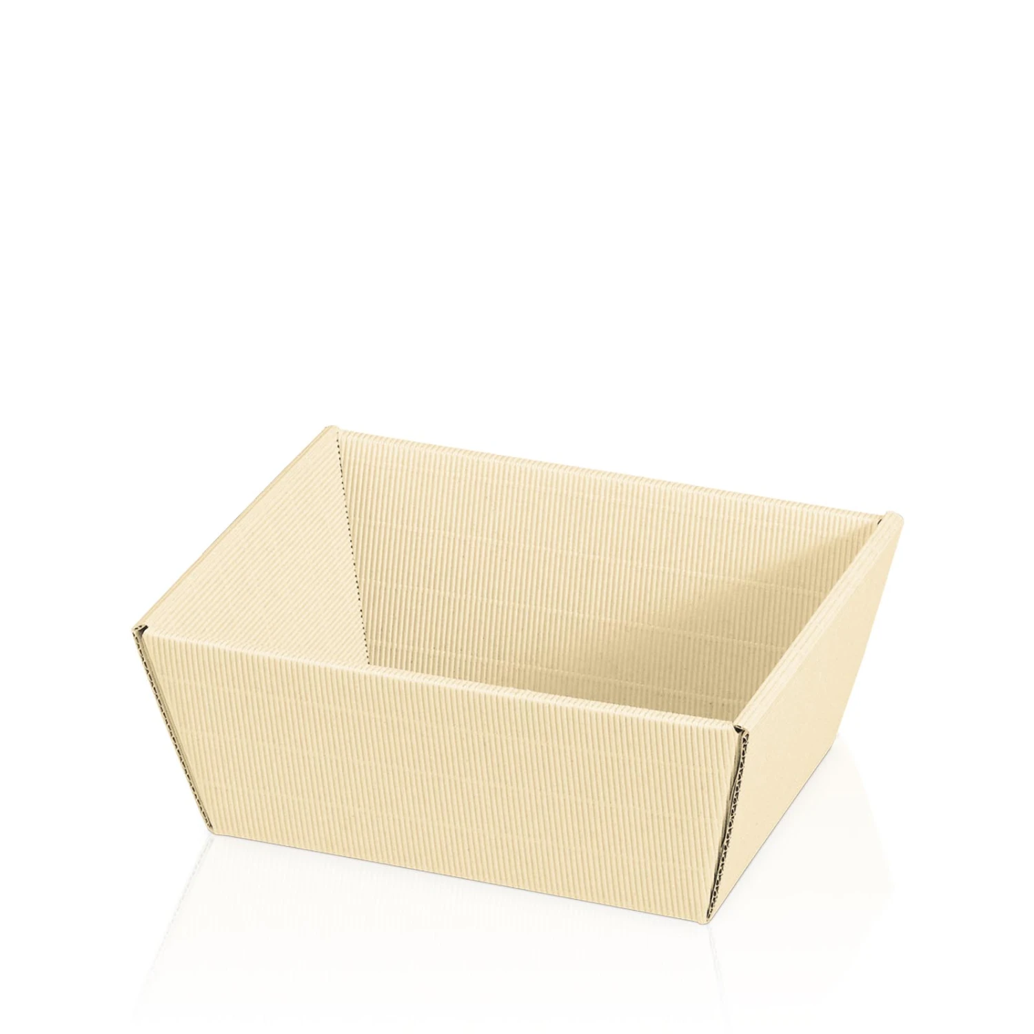 Kleiner Geschenkkorb Leer Viereckig Modern Creme VE 25 Stück