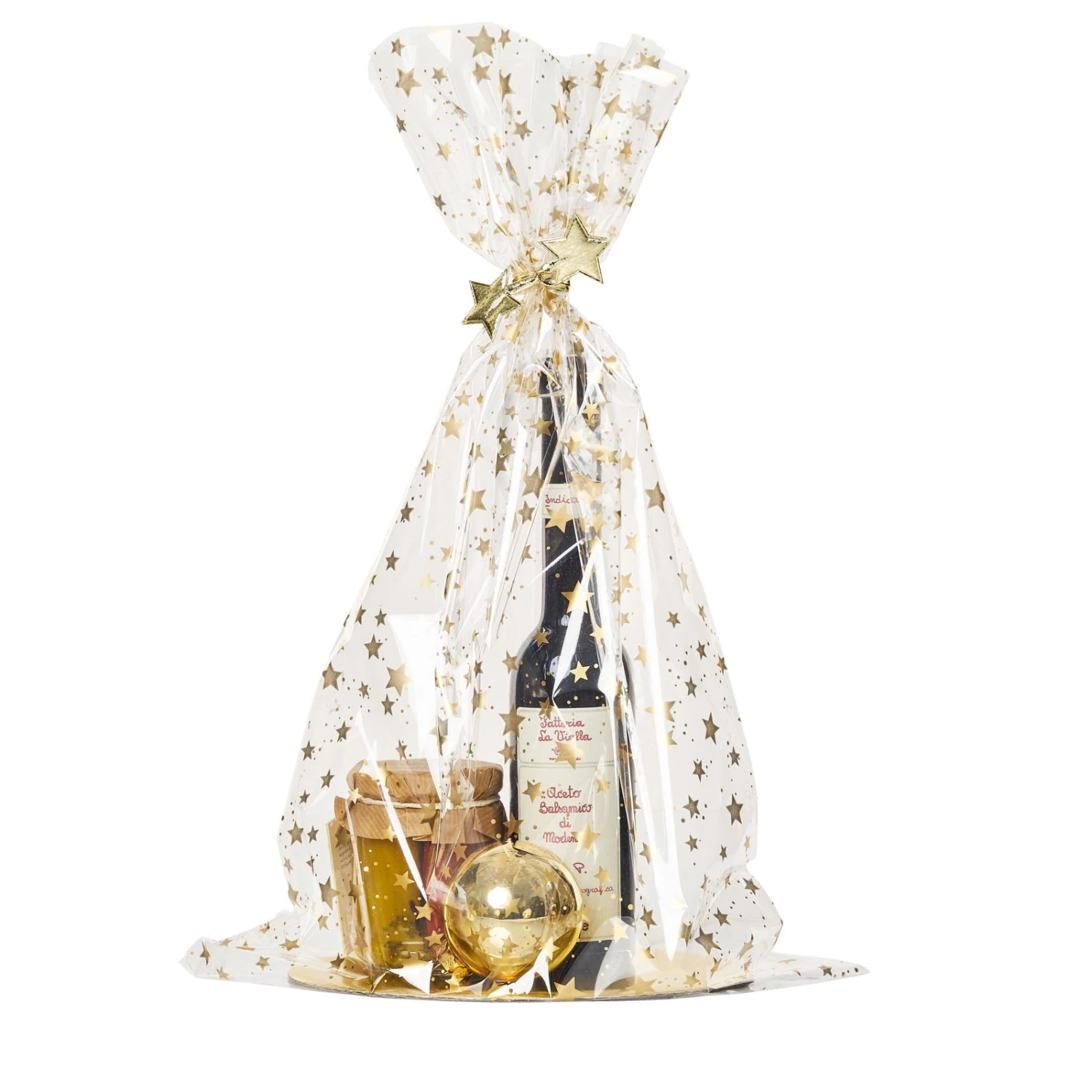 Klarsichtbeutel Geschenkbeutel Sterne Gold 50 X 35 Cm VE 50 Stück