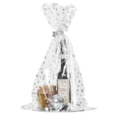 Klarsichtbeutel Geschenkbeutel Sterne Silber 50 X 35 Cm VE 50 Stück
